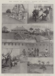 El levantamiento en Ashanti, escenas en Kumasi de Charles Auguste Loye